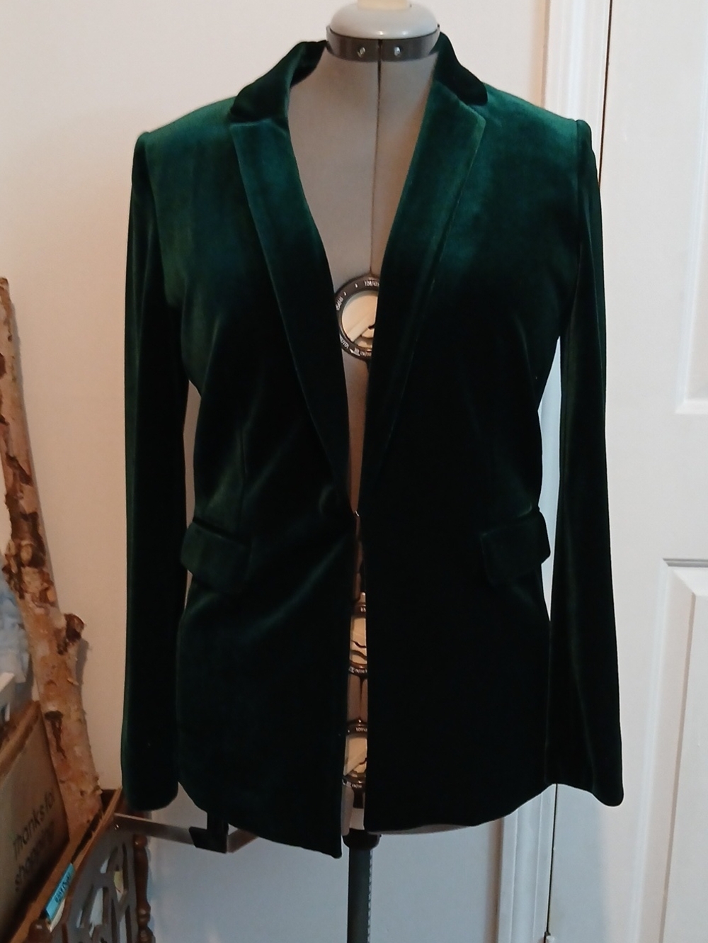 ANTONIO MELANI Deep Emerald Velvet Blazer